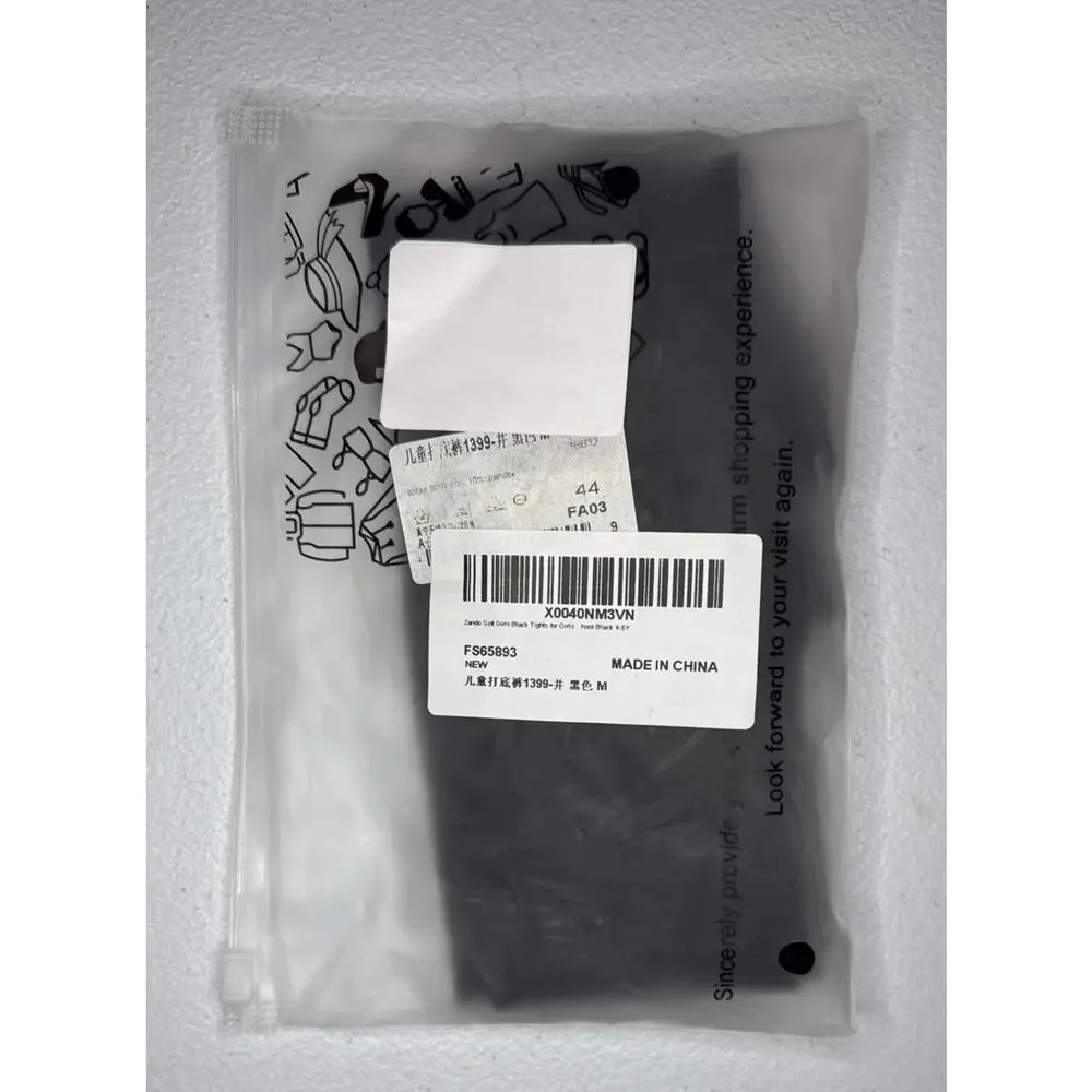 Zando Ultra Soft Girls Ballet Tights Black Size 4-6Y